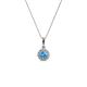 1 - Shanon Blue Topaz and Diamond Halo Pendant 