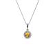 1 - Shanon Citrine and Diamond Halo Pendant 