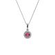 1 - Shanon Rhodolite Garnet and Diamond Halo Pendant 