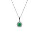 1 - Shanon Emerald and Diamond Halo Pendant 