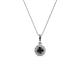 1 - Shanon Black and White Diamond Halo Pendant 