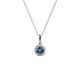 1 - Shanon Blue and White Diamond Halo Pendant 