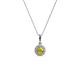 1 - Shanon Yellow and White Diamond Halo Pendant 