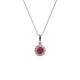 1 - Shanon Ruby and Diamond Halo Pendant 