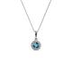 1 - Shanon London Blue Topaz and Diamond Halo Pendant 