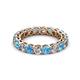 3 - Tiffany 3.40 mm Blue Topaz and Diamond Eternity Band 
