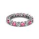 2 - Tiffany 3.40 mm Rhodolite Garnet and Diamond Eternity Band 