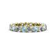 1 - Tiffany 3.40 mm Round Aquamarine and Diamond Eternity Band 