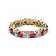 2 - Tiffany 3.40 mm Round Ruby and Diamond Eternity Band 