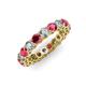 3 - Tiffany 3.40 mm Round Ruby and Diamond Eternity Band 