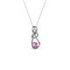 2 - Neoma Pink Sapphire and Diamond Love Knot Slider Pendant 