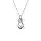 1 - Neoma White Sapphire and Diamond Love Knot Slider Pendant 