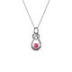1 - Neoma Pink Tourmaline and Diamond Love Knot Slider Pendant 