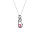 2 - Neoma Pink Tourmaline and Diamond Love Knot Slider Pendant 