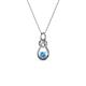 1 - Neoma Blue Topaz and Diamond Love Knot Slider Pendant 