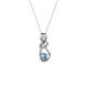 2 - Neoma Blue Topaz and Diamond Love Knot Slider Pendant 