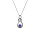 1 - Neoma Iolite and Diamond Love Knot Slider Pendant 