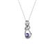 2 - Neoma Iolite and Diamond Love Knot Slider Pendant 