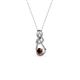 2 - Neoma Red Garnet and Diamond Love Knot Slider Pendant 