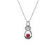 1 - Neoma Ruby and Diamond Love Knot Slider Pendant 