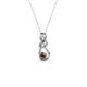 2 - Neoma Smoky Quartz and Diamond Love Knot Slider Pendant 