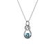 1 - Neoma London Blue Topaz and Diamond Love Knot Slider Pendant 