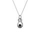 1 - Neoma Black and White Diamond Love Knot Slider Pendant 