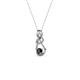 2 - Neoma Black and White Diamond Love Knot Slider Pendant 