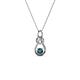 1 - Neoma Blue and White Diamond Love Knot Slider Pendant 