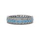1 - Cailyn Blue Topaz Three Row Eternity Band 