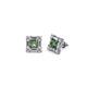 1 - Katheryn Diamond and Lab Created Alexandrite Halo Stud Earrings 