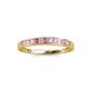2 - Aqilia 2.00 mm Pink Sapphire and Diamond 13 Stone Wedding Band 