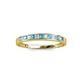 2 - Aqilia 2.00 mm Blue Topaz and Diamond 13 Stone Wedding Band 