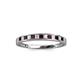 2 - Aqilia 2.00 mm Red Garnet and Diamond 13 Stone Wedding Band 