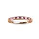 2 - Aqilia 2.00 mm Rhodolite Garnet and Diamond 13 Stone Wedding Band 