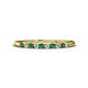 1 - Emlynn 2.00 mm Emerald and Diamond 10 Stone Wedding Band 