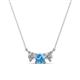 1 - Raia Blue Topaz and Diamond Three Stone Pendant 