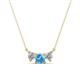 1 - Raia Blue Topaz and Diamond Three Stone Pendant 