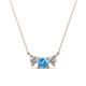 1 - Raia Blue Topaz and Diamond Three Stone Pendant 