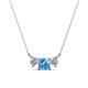 1 - Raia Blue Topaz and Diamond Three Stone Pendant 