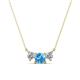 1 - Raia Blue Topaz and Diamond Three Stone Pendant 