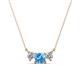 1 - Raia Blue Topaz and Diamond Three Stone Pendant 