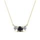 1 - Raia Black and White Diamond Three Stone Pendant 