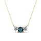1 - Raia Blue and White Diamond Three Stone Pendant 