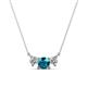 1 - Raia London Blue Topaz and Diamond Three Stone Pendant 