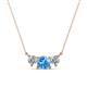 1 - Raia Blue Topaz and Diamond Three Stone Pendant 