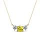 1 - Raia Yellow and White Diamond Three Stone Pendant 