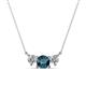 1 - Raia Blue and White Diamond Three Stone Pendant 