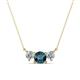 1 - Raia Blue and White Diamond Three Stone Pendant 