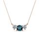 1 - Raia Blue and White Diamond Three Stone Pendant 